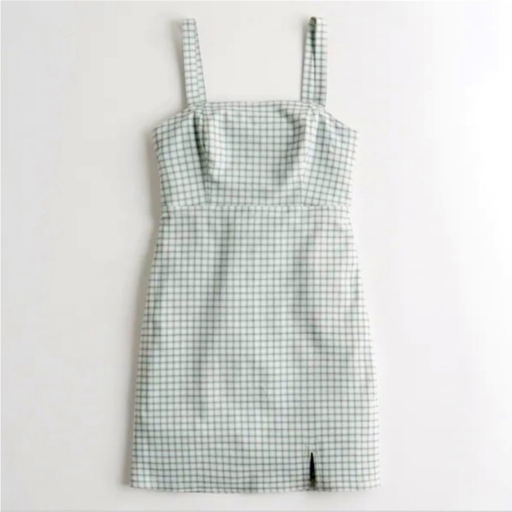 Hollister Green Checkered Dress